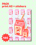 Pack Print A5+Stickers "Men tears"