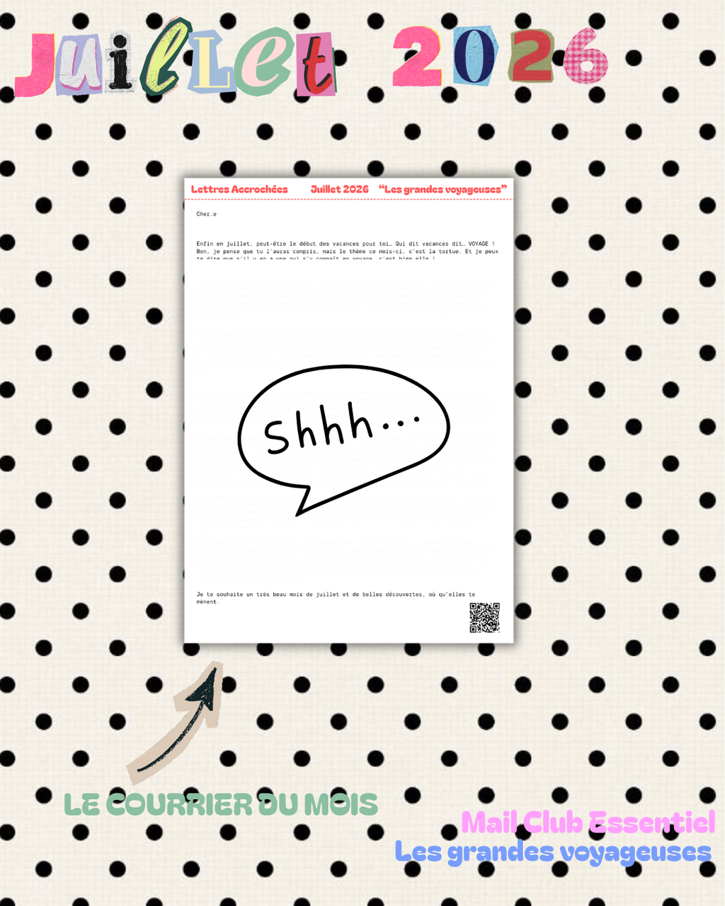 Lettre Accrochée - "Les grandes voyageuses" Juillet 2026 ESSENTIEL
