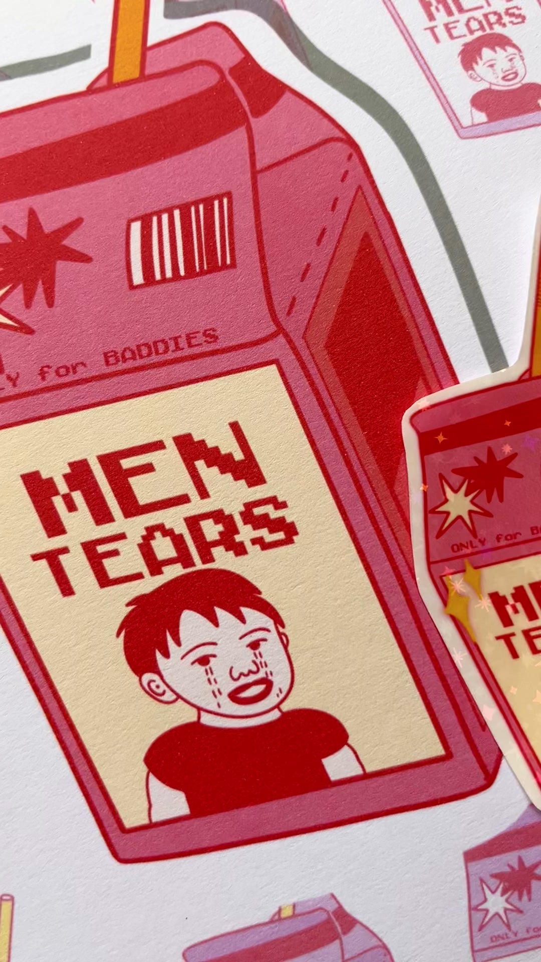 Pack Print A5+Stickers "Men tears"